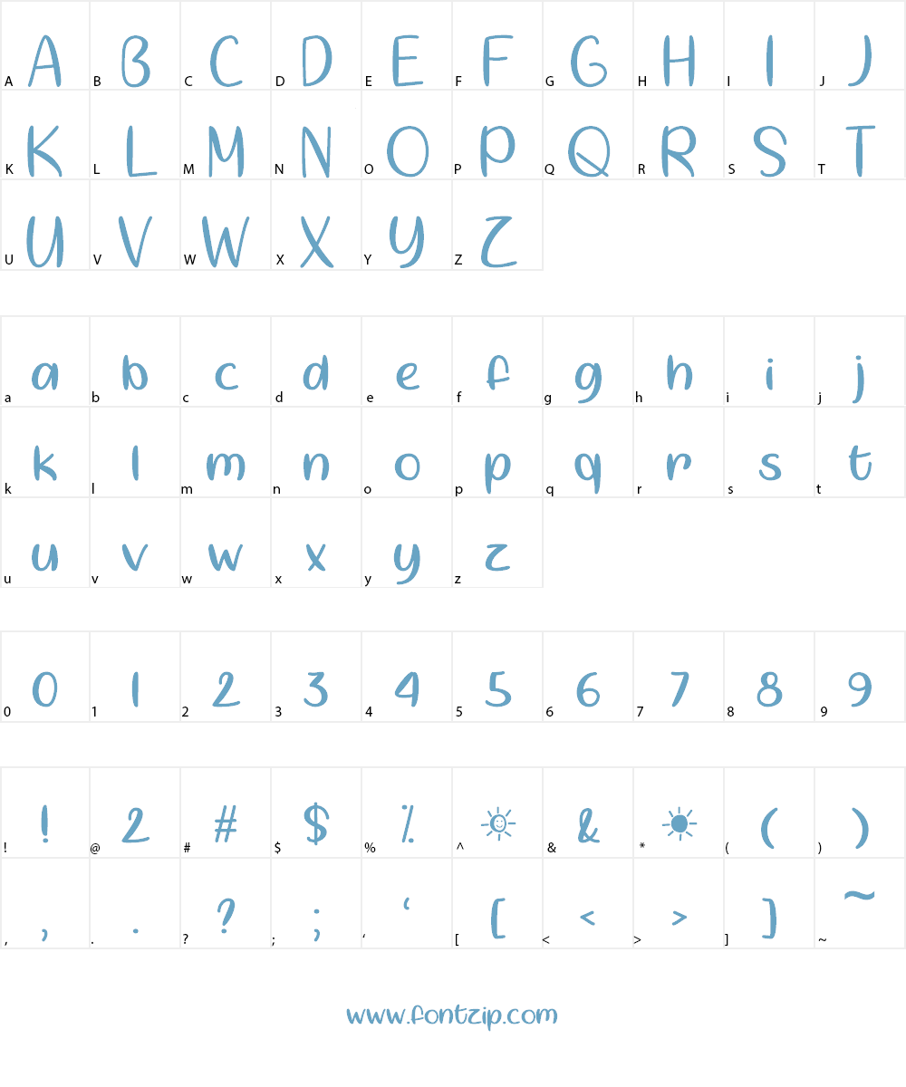 Springtime Sunshine Font Character